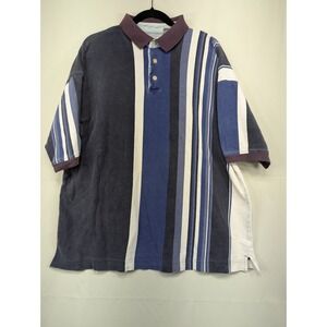 Trader Bay International‎ Mens Striped Polo Shirt Size L Casual